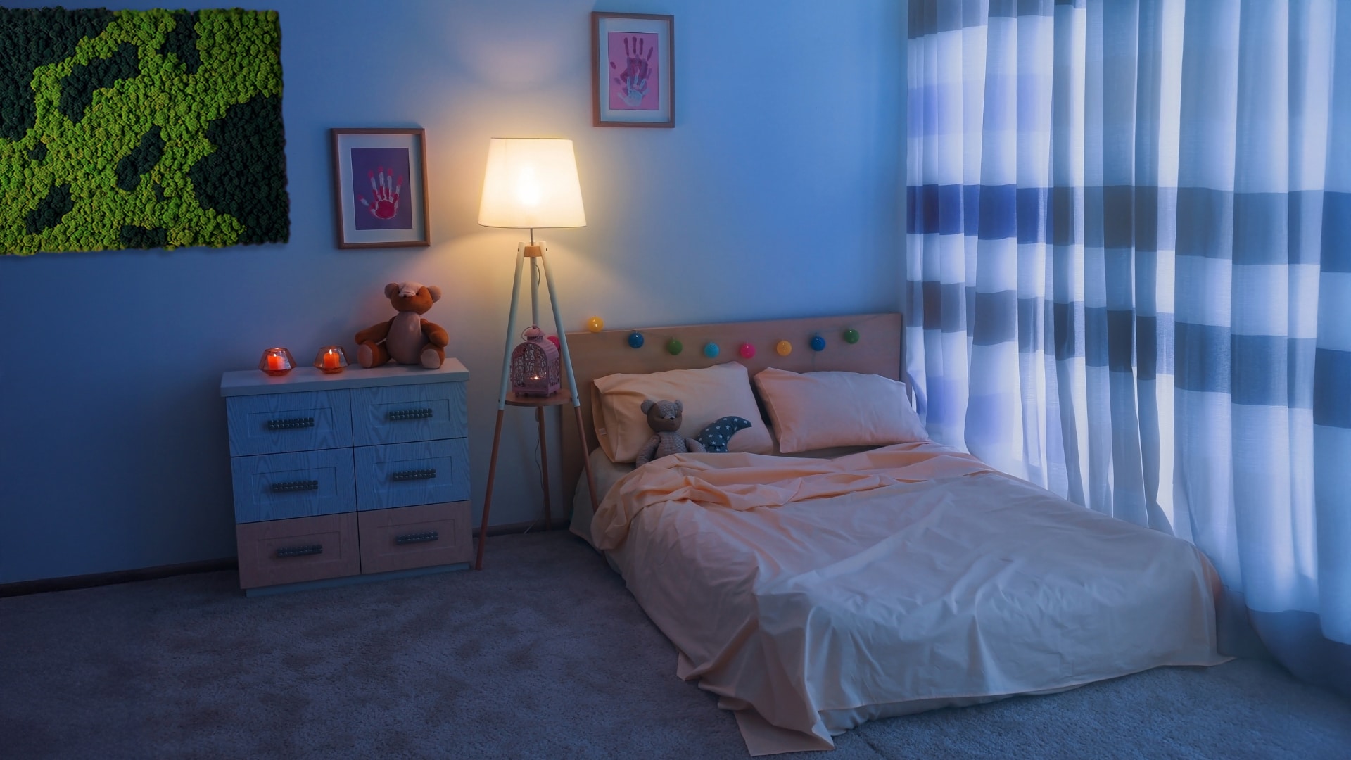 Panel de Moss en la habitación de los niños
