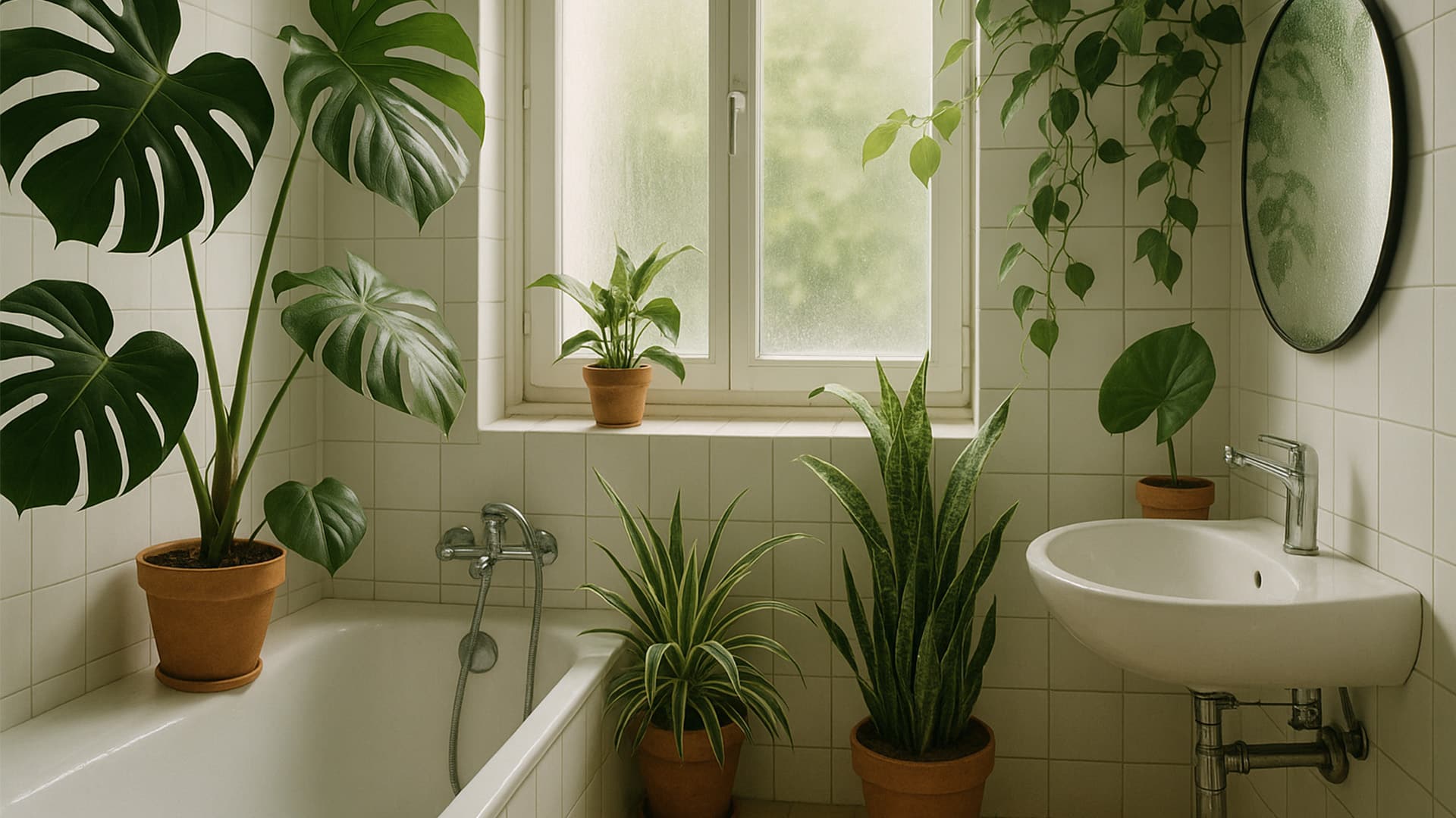 Rośliny w łazience